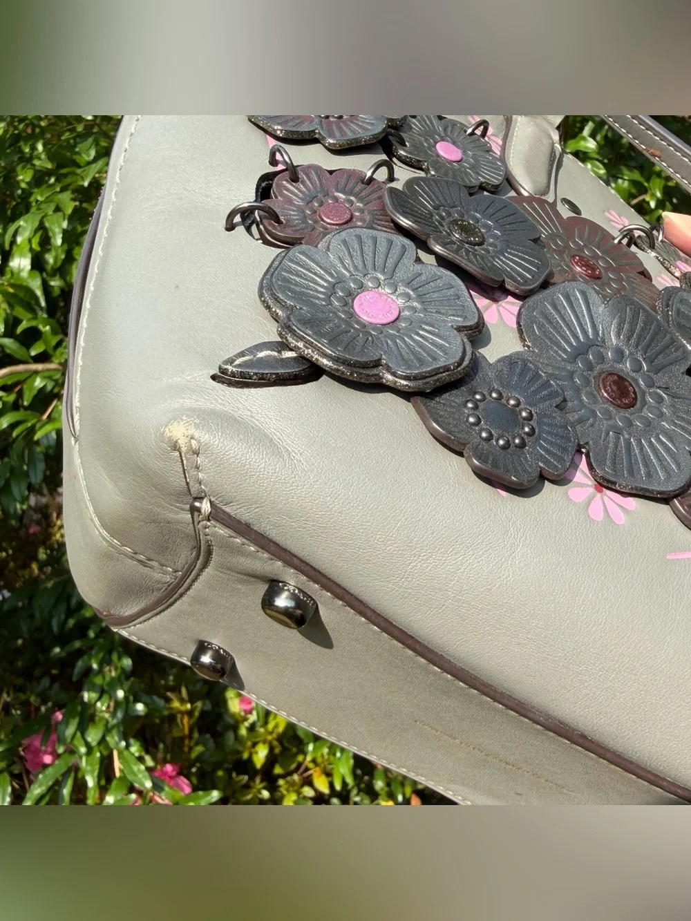 Coach Dakotah Satchel 22 With Linked Tea Rose 22855